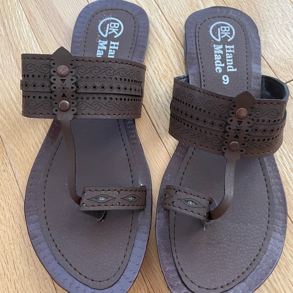 Handmade pure leather 7 flat sandals - Picture 4 of 4